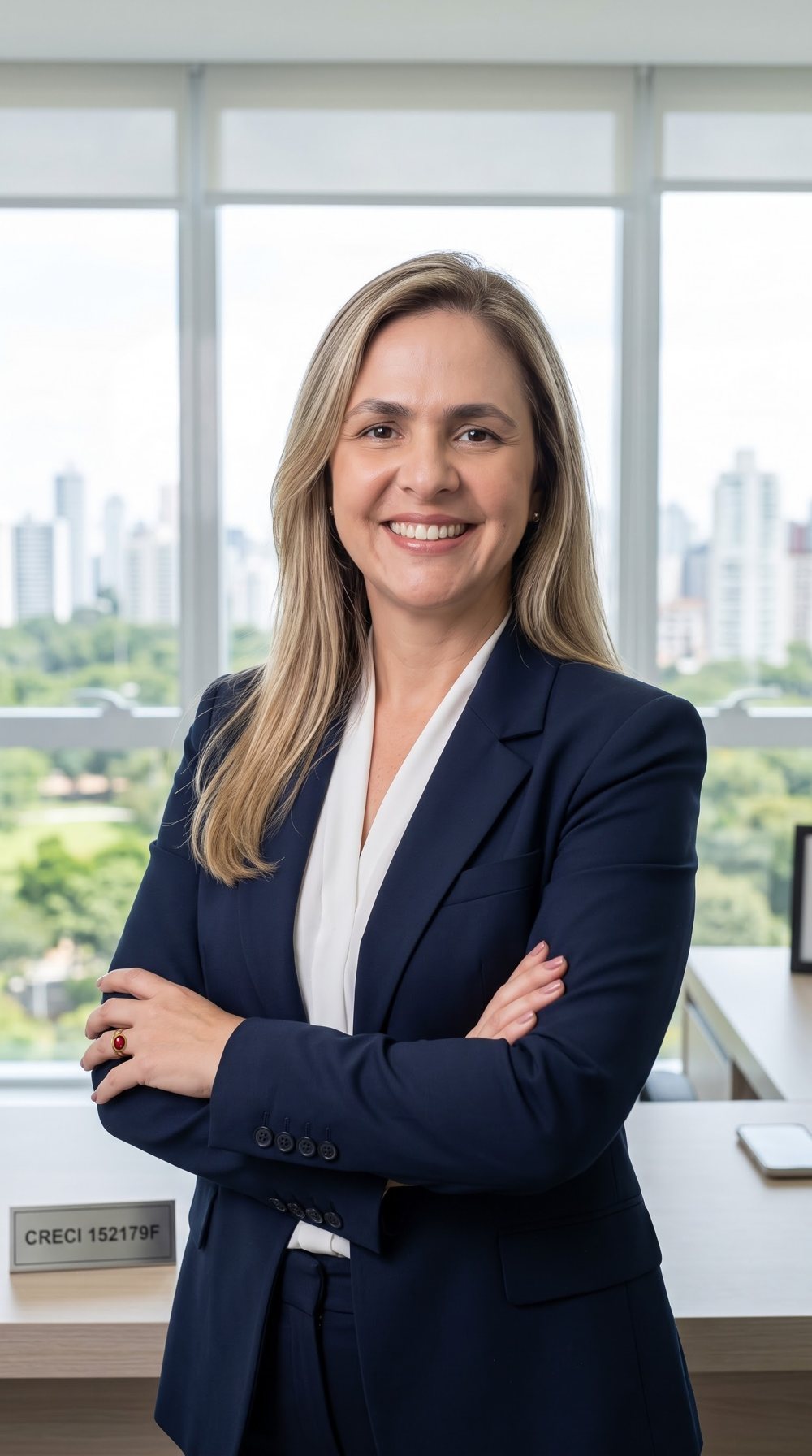Vivian Boa Sorte em seu escritório